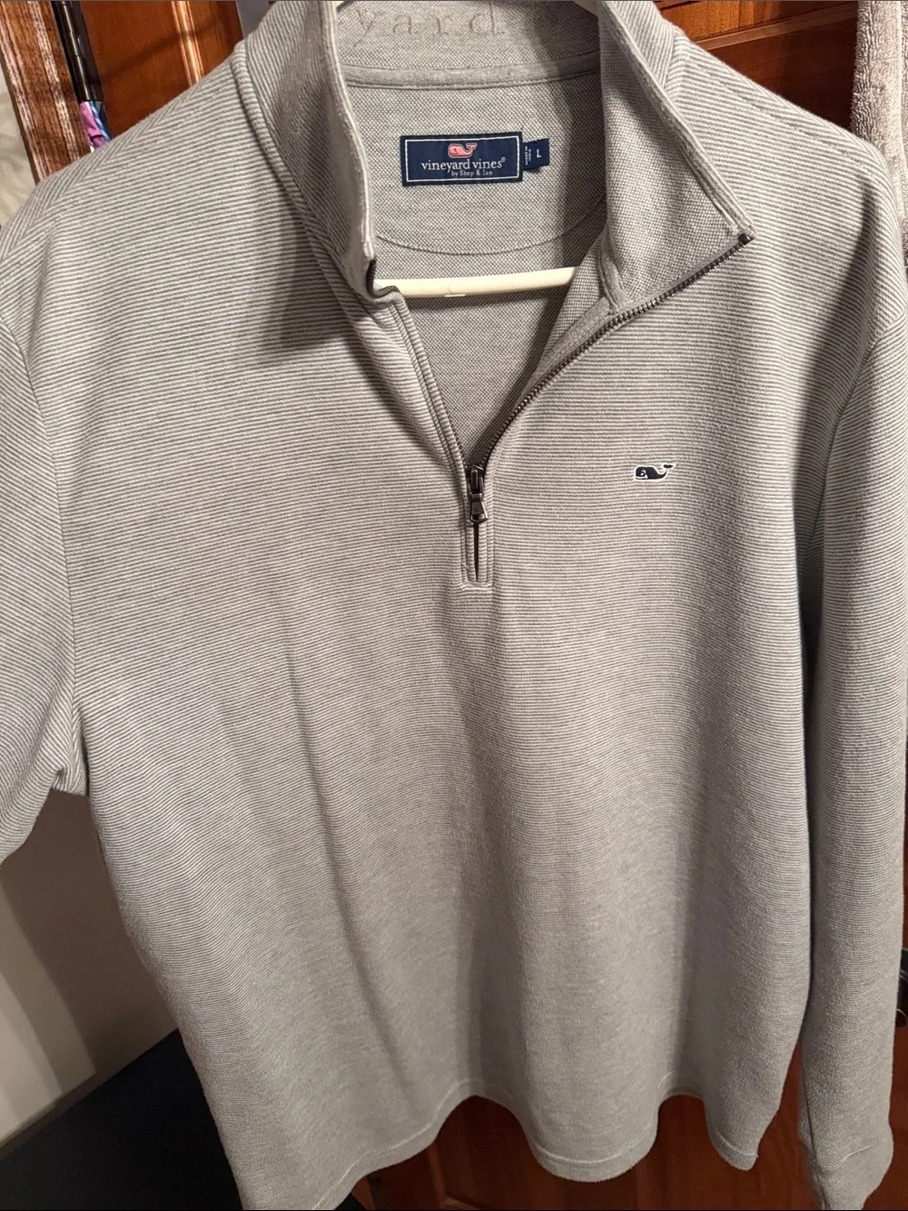 Vineyard Vines Light Gray Quarter-Zip Pullover